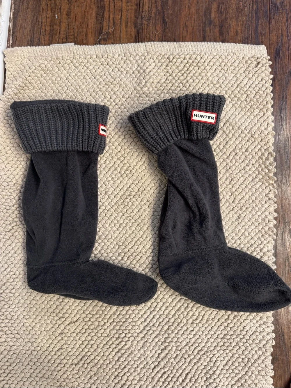 Hunter Charcoal Knit Cuff Fleece Boot Socks